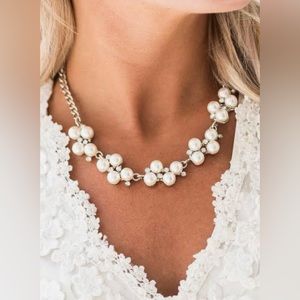 Paparazzi I do White Pearl Necklace and Earrings Set